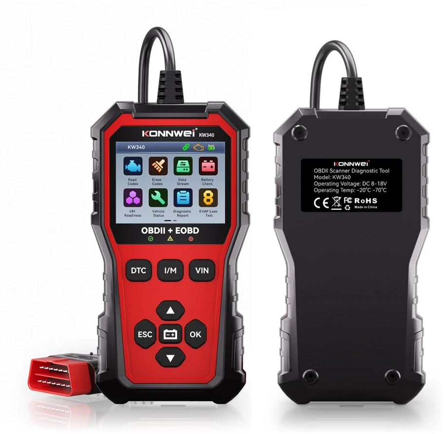 Miernik Diagnostinis matuoklis, OBD2 skaitytuvas Konnwei KW340