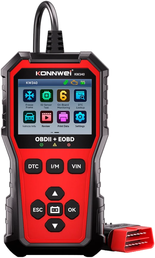 Miernik Diagnostinis matuoklis, OBD2 skaitytuvas Konnwei KW340