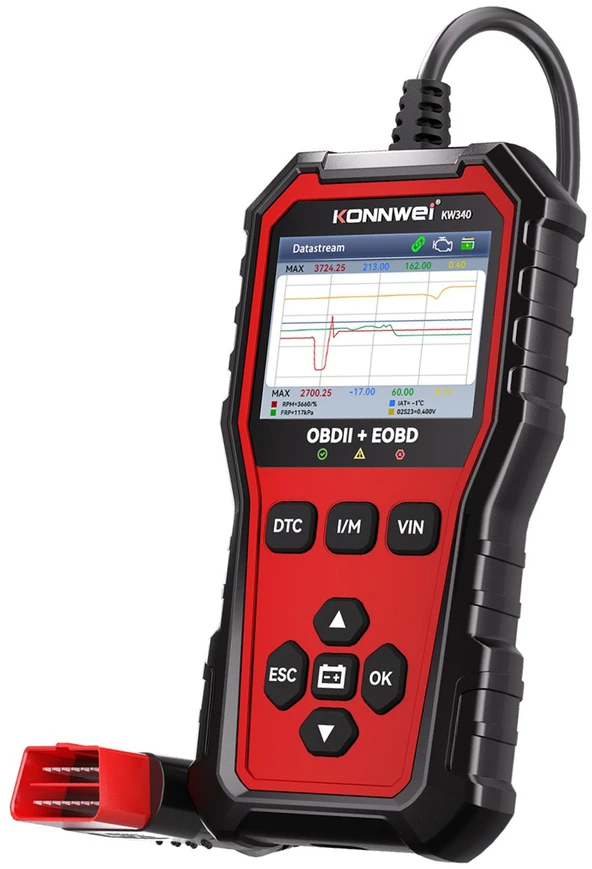 Miernik Diagnostinis matuoklis, OBD2 skaitytuvas Konnwei KW340