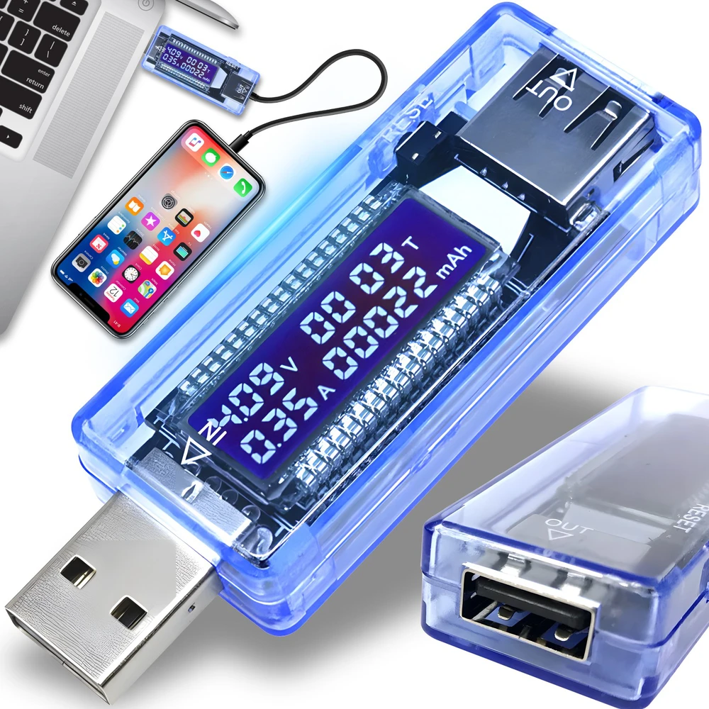 Miernik USB voltmetras, ampermetras, įtampos testeris