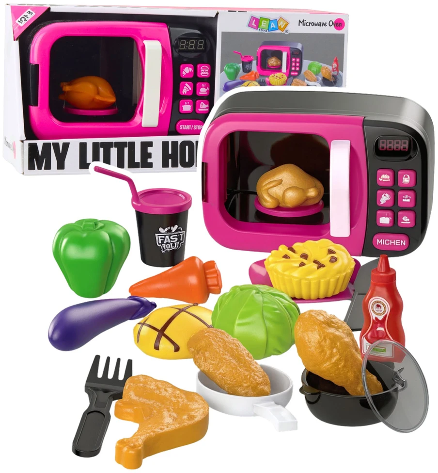 Lean Toys Vaikiška mikrobangė My Little Home su garsais ir šviesomis