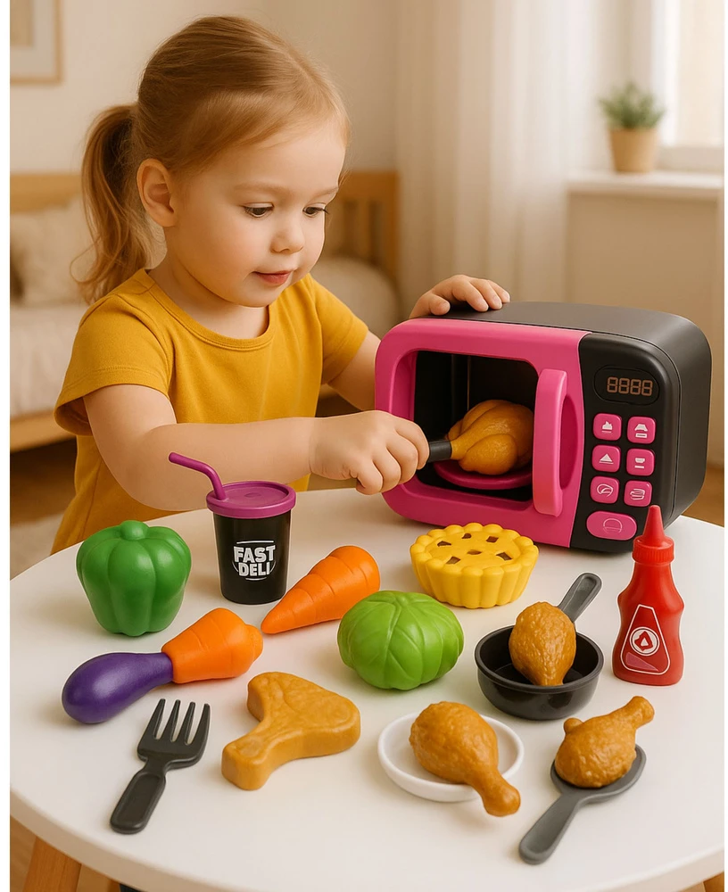 Lean Toys Vaikiška mikrobangė My Little Home su garsais ir šviesomis