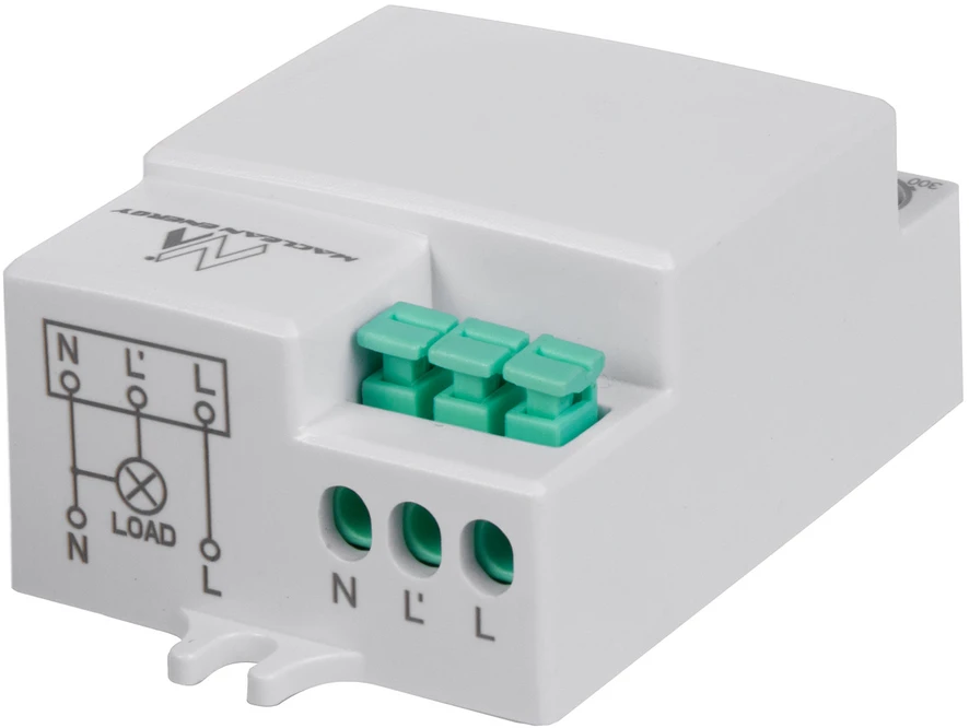 Mikrofalowy „Maclean“ mikrobangų judesio jutiklis, 8 m veikimo nuotolis, maksimali apkrova 1200 W, IP20, 5,8 GHz, MCE316