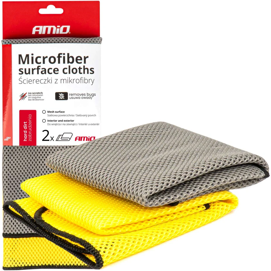 Mikropluošto šluostė 40×40 cm, 280 gsm, 2 vnt. AMIO-03977