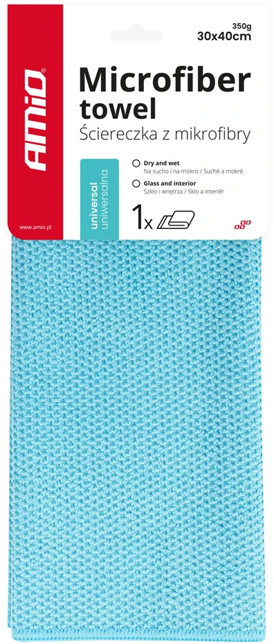 Mikropluošto universalus drėgnas ir sausas šluostė 30x40 cm 350g amio-03736