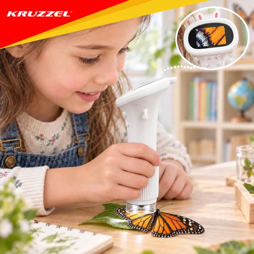 Kruzzel 1000x Baltas Educational Microscope