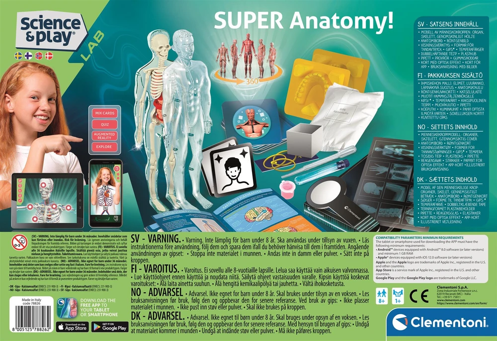 Clementoni - Mokslas ir žaidimai - Super Anatomy (Šiaurės šalių) (78826)