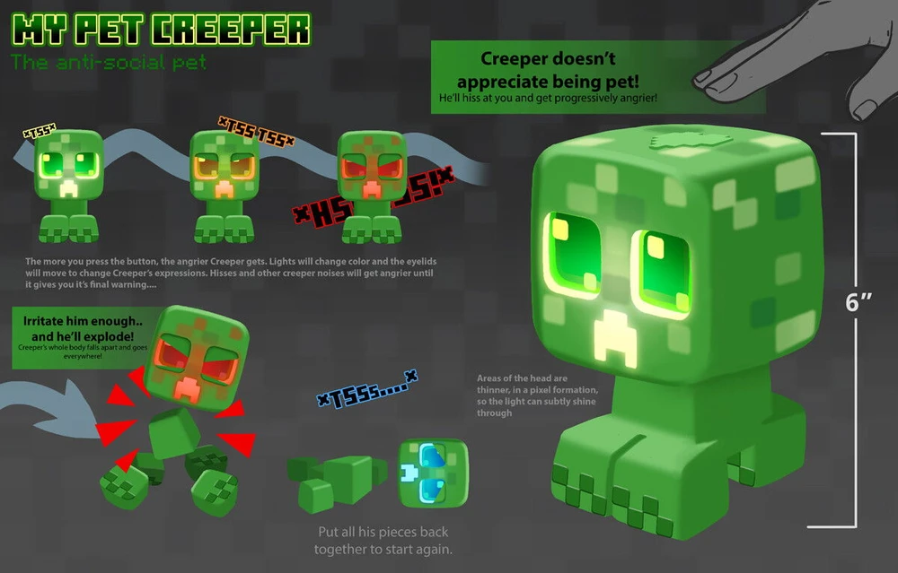 Mattel MINECRAFT interaktyvi figūrėlė – My Pet Creeper (JGX49)