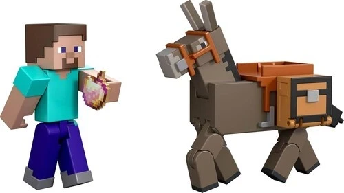 Mattel MINECRAFT PAGRINDINIŲ FIGŪRĖLIŲ 2 VNT. RINKINYS – Styvas ir Asilas