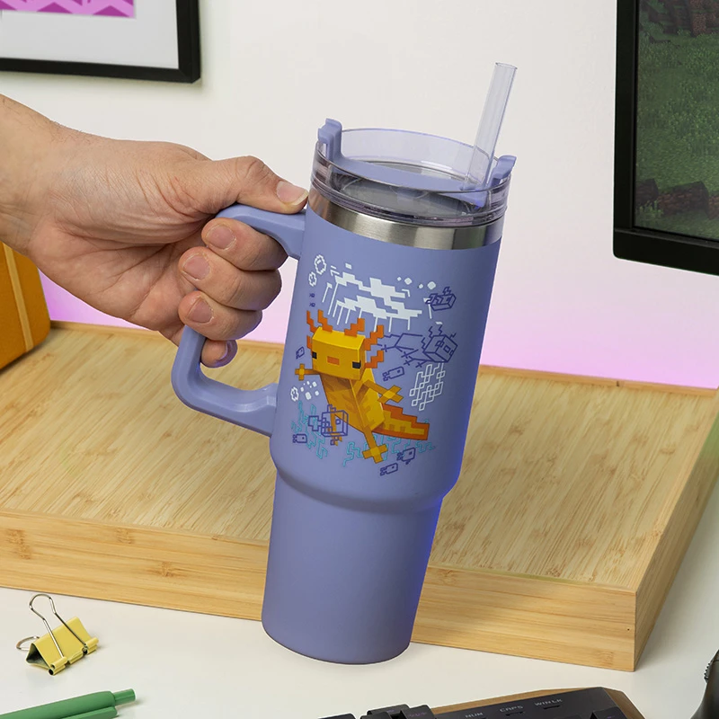 Paladone ABYstyle MINECRAFT Sandarus Puodelis su Šiaudeliu | 900 ml