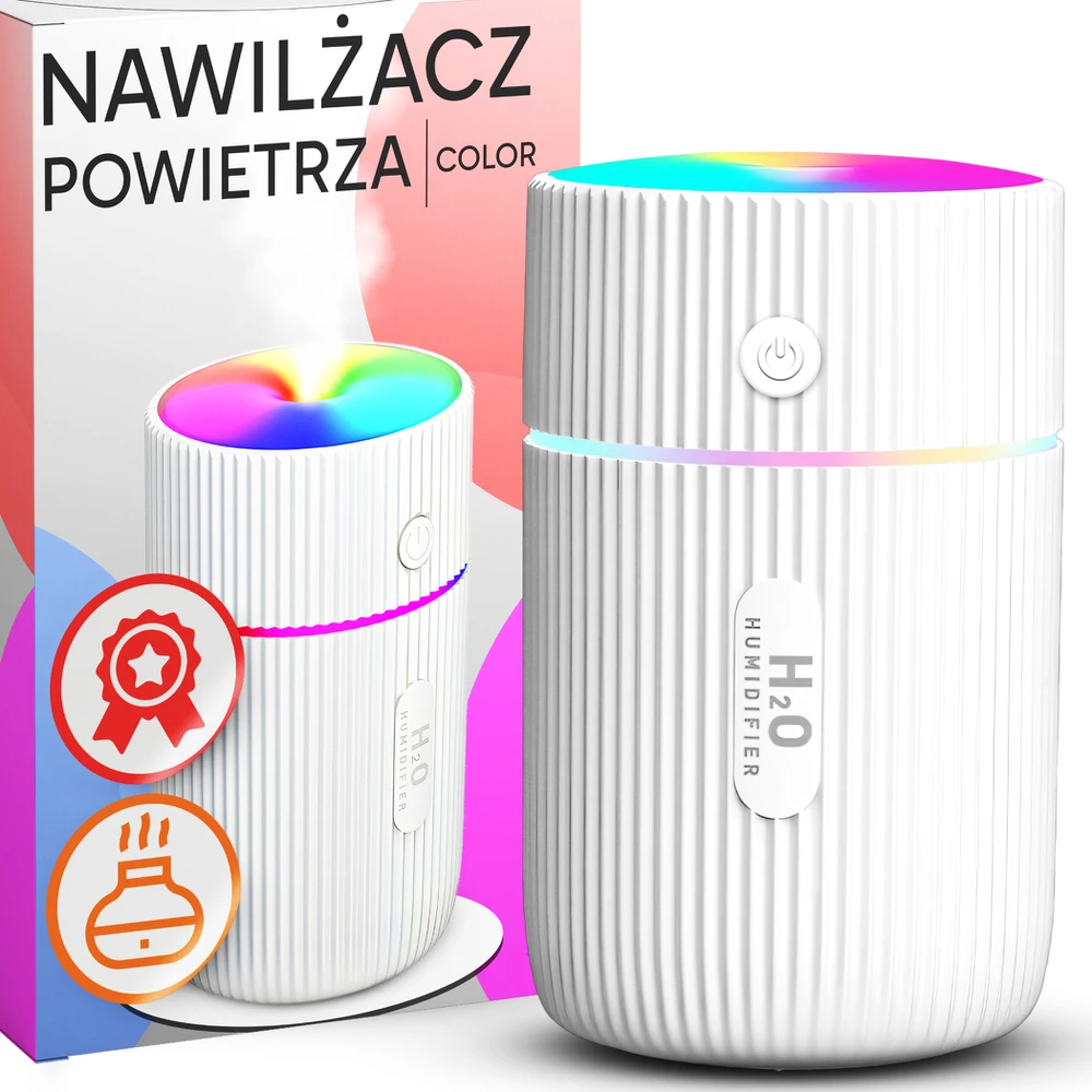 Mini automobilio oro drėkintuvas su aromatiniu difuzoriumi ir USB RGB naktine lempute - ER1165