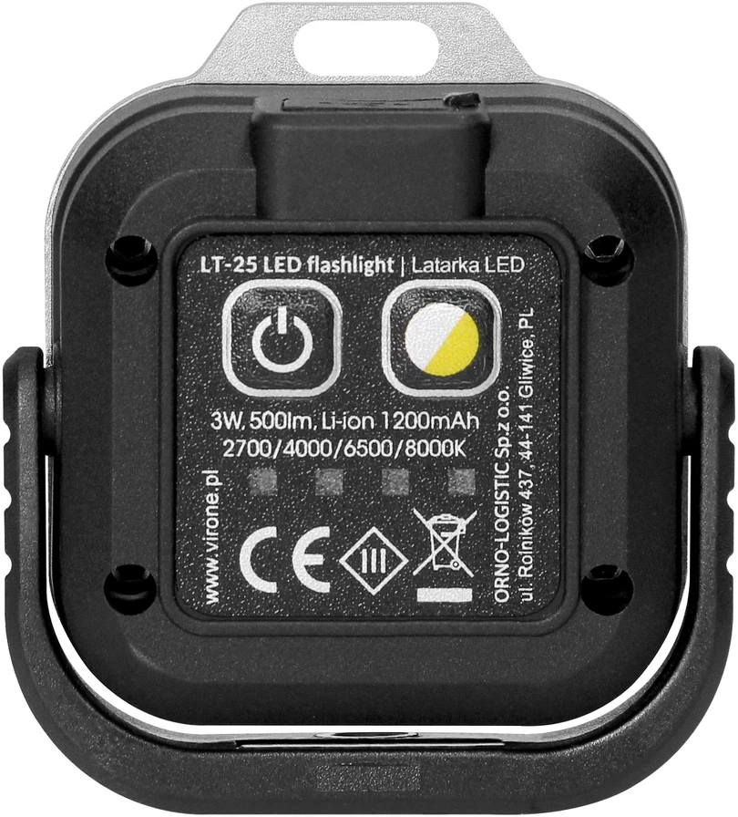 Mini COB LED žibintuvėlis, 500lm, 1200mAh, CCT