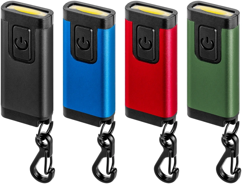 Mini COB LED žibintuvėlis/raktų pakabukas, 150lm, 180mAh, 5500K, spalvų mišinys