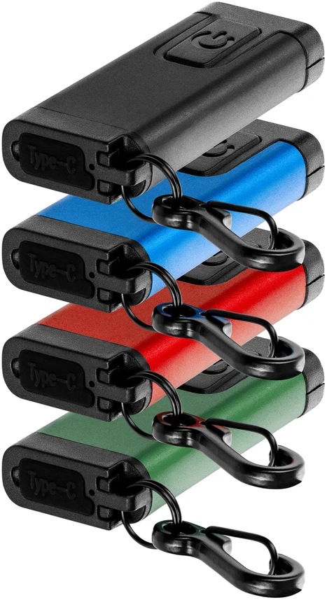 Mini COB LED žibintuvėlis/raktų pakabukas, 150lm, 180mAh, 5500K, spalvų mišinys