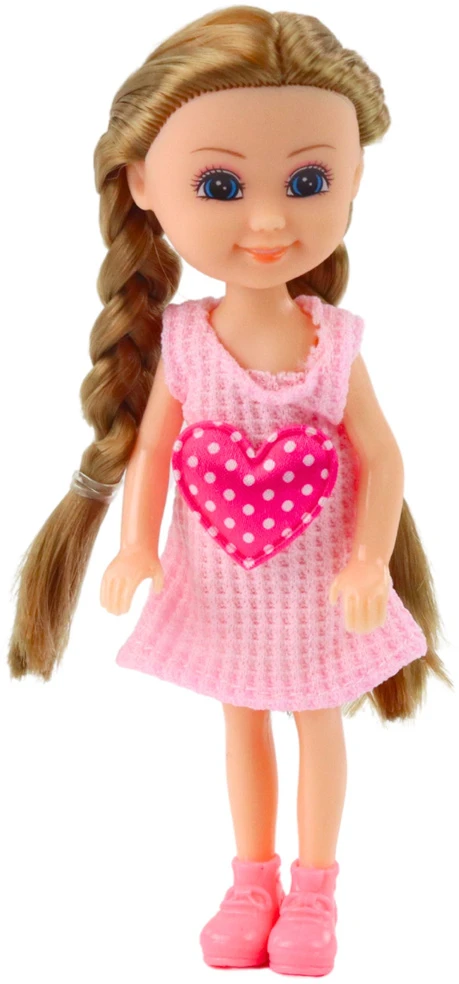 Lean Toys Lėlė su priedais ir vežimėliu, 14 cm
