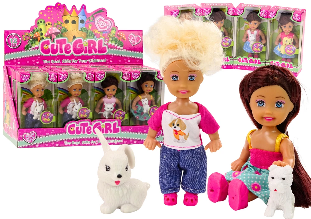 Lean Toys Lėlė su gyvūnėliu Little Animal Doll