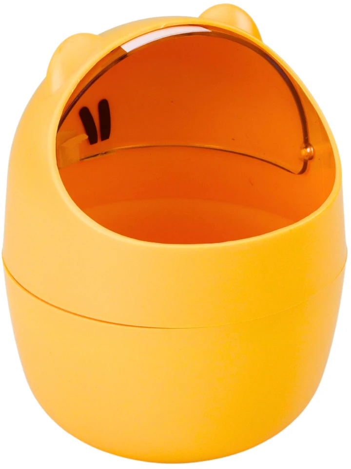 Lean Mini stalo krepšelis su meškiuko dangčiu, oranžinis, 1 L, 16 cm