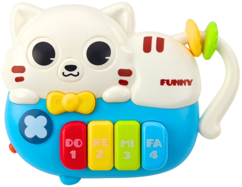 Lean Toys Interaktyvus mini pianinas vaikams katės formos 15x11x4 cm