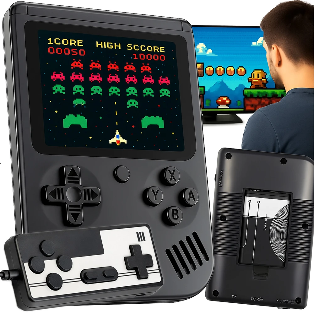 Retoo Mini retro žaidimų konsolė 400 žaidimų 3'' -e150