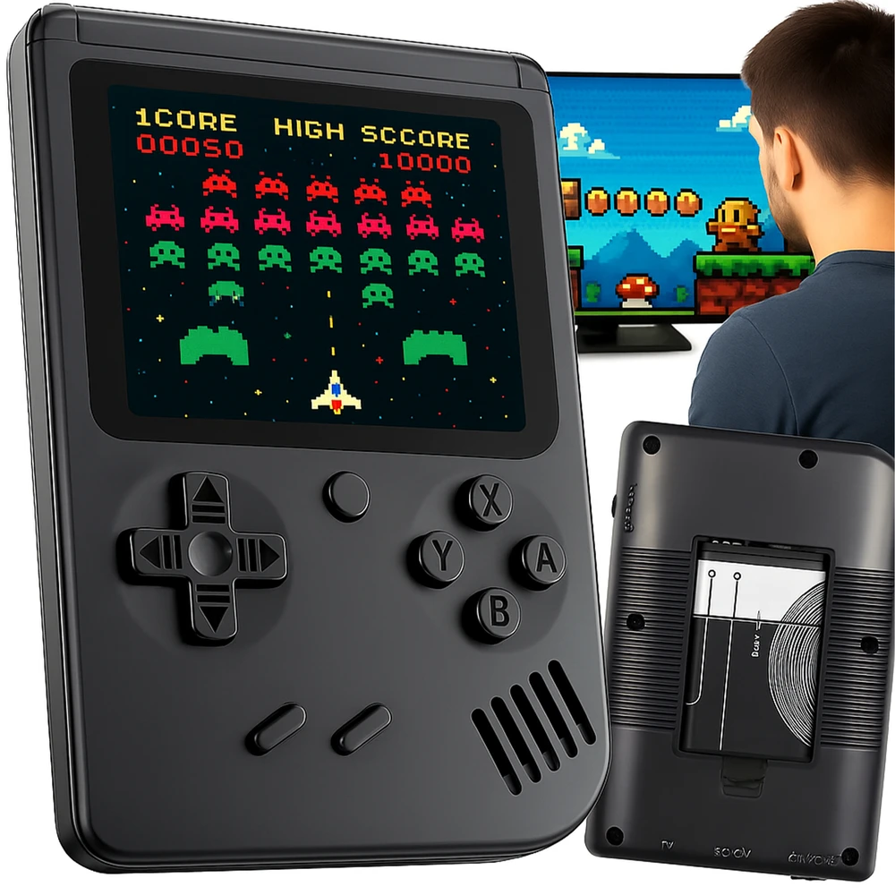 Retoo Mini retro žaidimų konsolė 400 žaidimų 3'' -e150