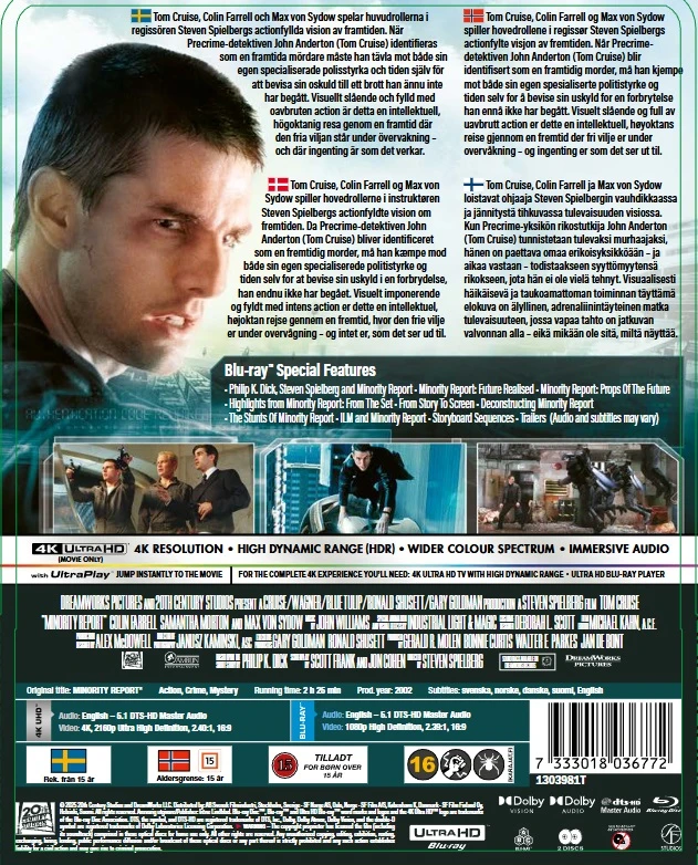 „Minority Report“ – „Steelbook“ (BD + 4K UHD)