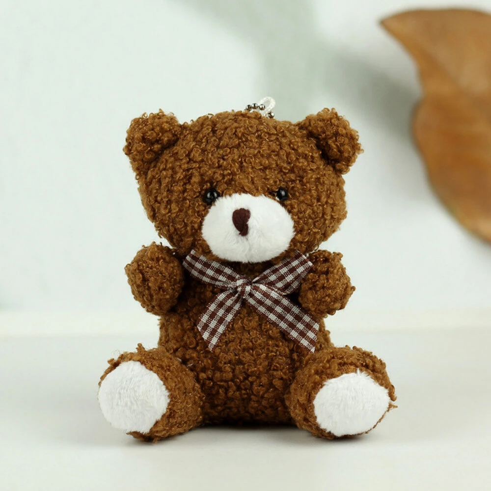 Lean Toys Meškiuko pliušinis raktų pakabukas 8 cm