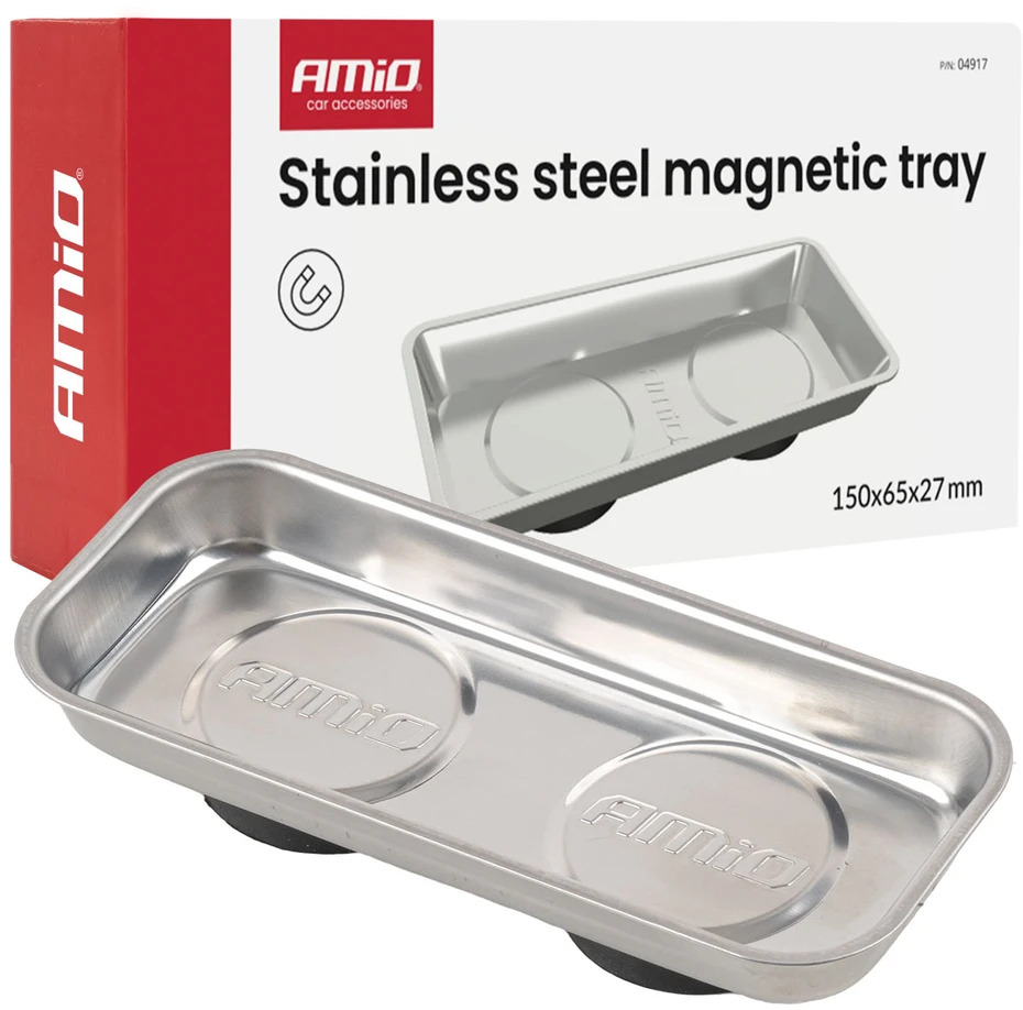 Nerūdijančio plieno magnetinis padėklas 150×65×27 mm AMIO-04917