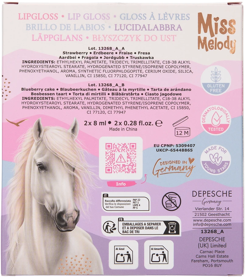 Depesche Miss Melody - lūpų blizgesio rinkinys BFF - šviesiai violetinė