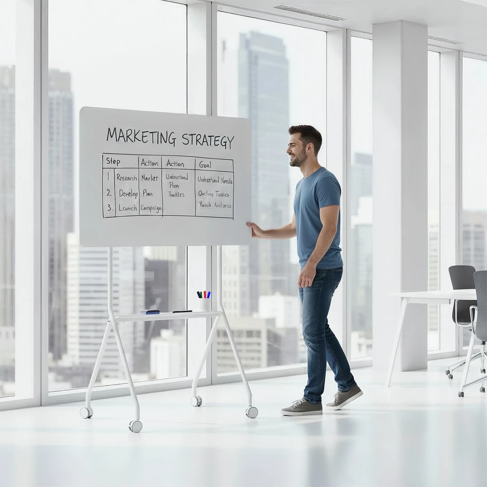 Mobili sausai valoma lenta „Ergo Office“, horizontali, balta, vienpusė, su lentyna, lentos matmenys 1190 x 790 mm, ER-306