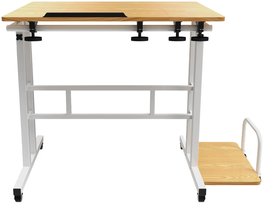 Mobilne „Maclean“ mobilus nešiojamojo kompiuterio stalas, baltas, 80x60 cm, maks. 50 kg, reguliuojamas aukštis 67–115 cm, MC-124 W