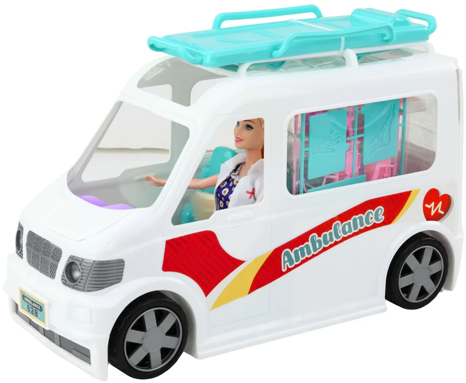 Lean Toys Žaislinė greitoji pagalba balta