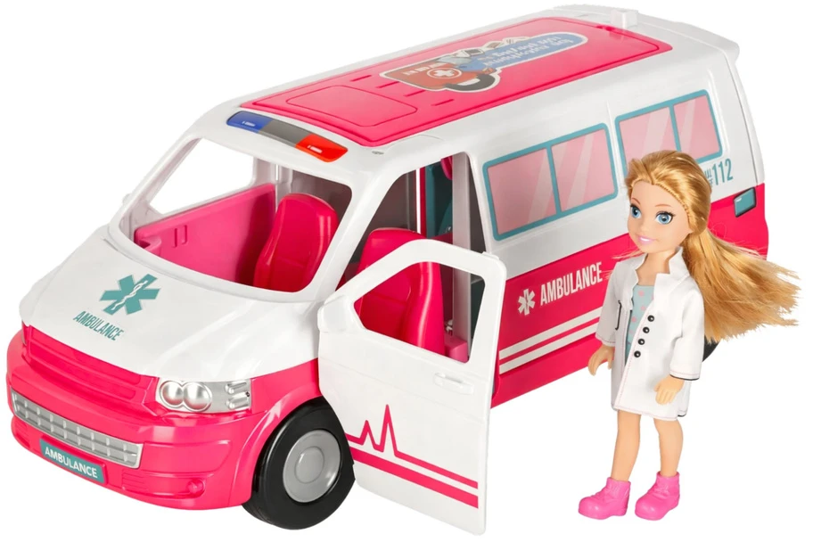 Lean Toys Ambulansinis žaislas ligoninė su gydytoja