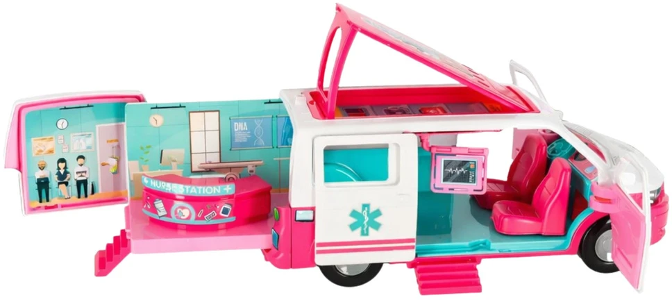 Lean Toys Ambulansinis žaislas ligoninė su gydytoja
