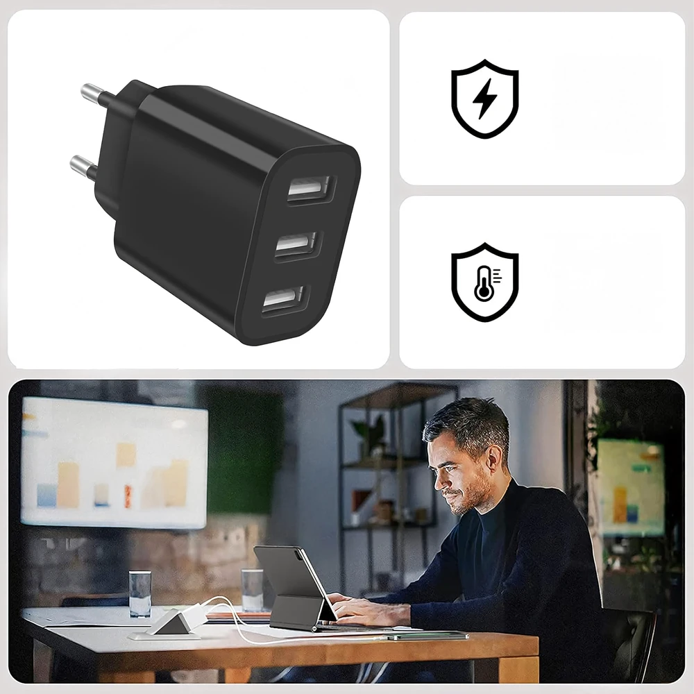 Mocna Galingas „Cube“ 3 x USB universalus 3 prievadų USB įkroviklis 5V 3.4A