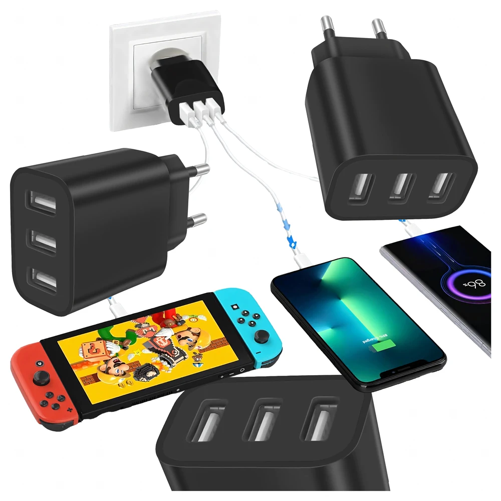 Mocna Galingas „Cube“ 3 x USB universalus 3 prievadų USB įkroviklis 5V 3.4A