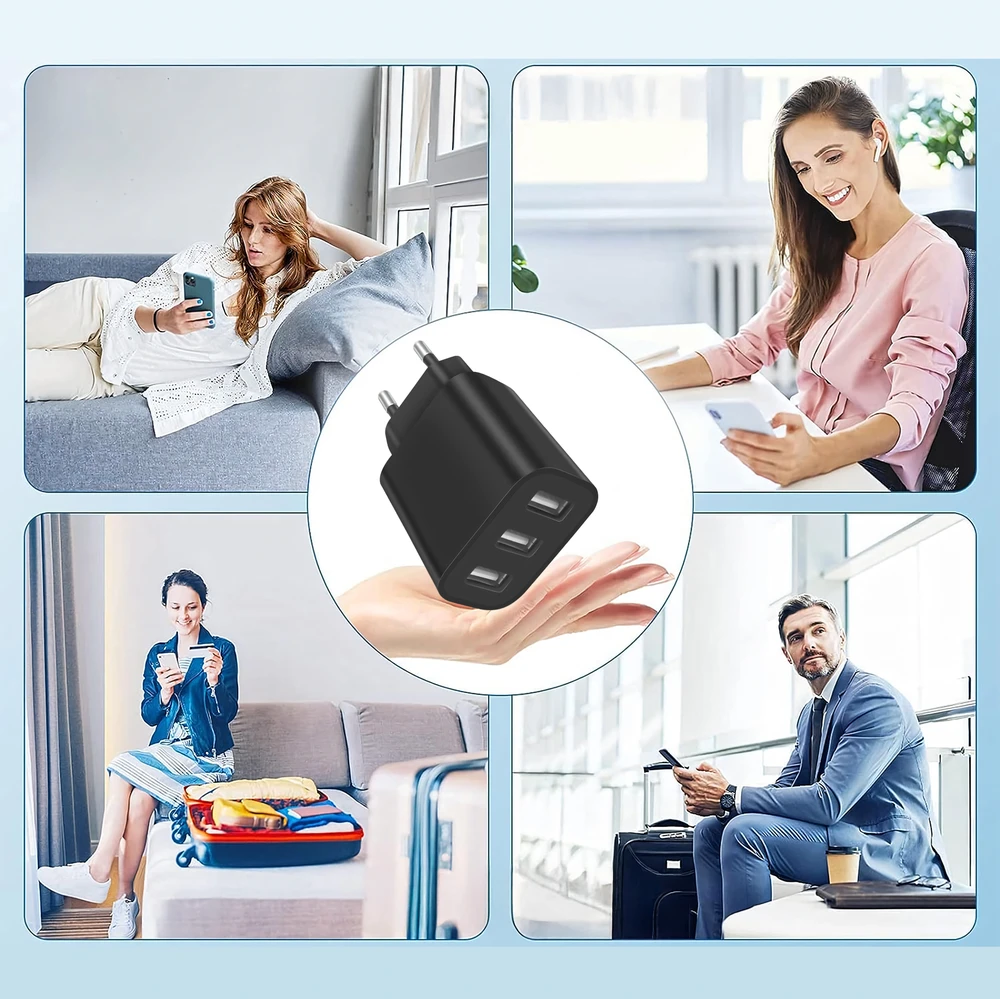 Mocna Galingas „Cube“ 3 x USB universalus 3 prievadų USB įkroviklis 5V 3.4A