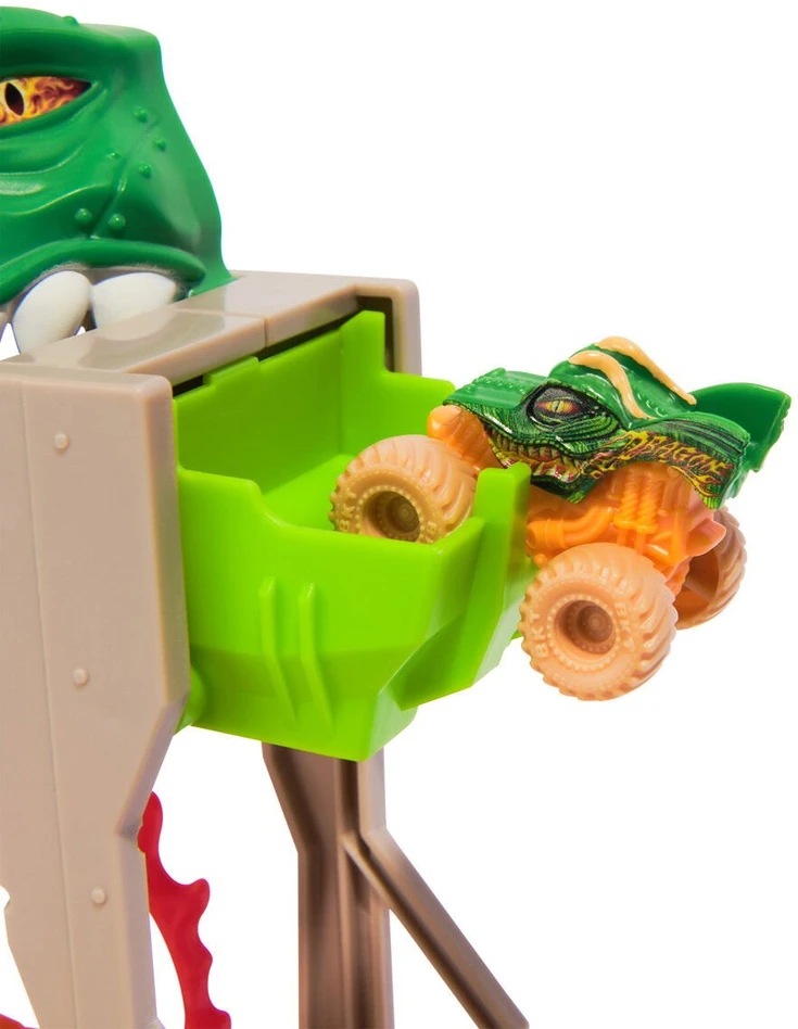 MONSTER JAM MINI JAMS paleidimo trasa su transporto priemone Dungeon of Doom, 6069758