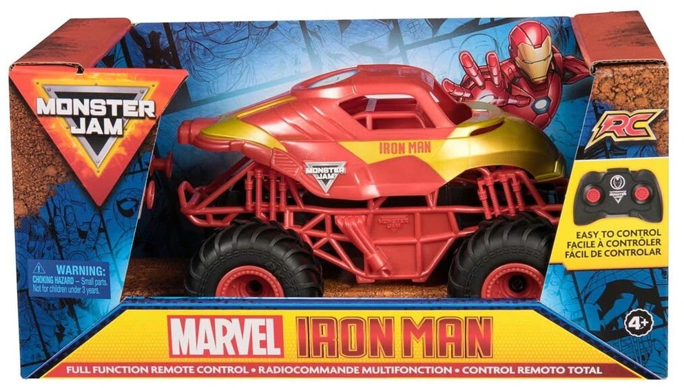 Spin Master Valdoma žaislinė mašinėlė MARVEL Monster Jam 1:24 RC Iron Man