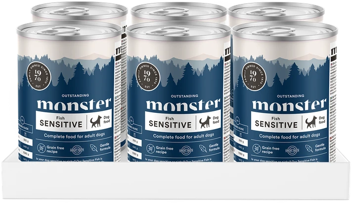 Monster Pet Food „Monster“ augintinių Maistas šunims jautriai odai – konservuota žuvis – 400g