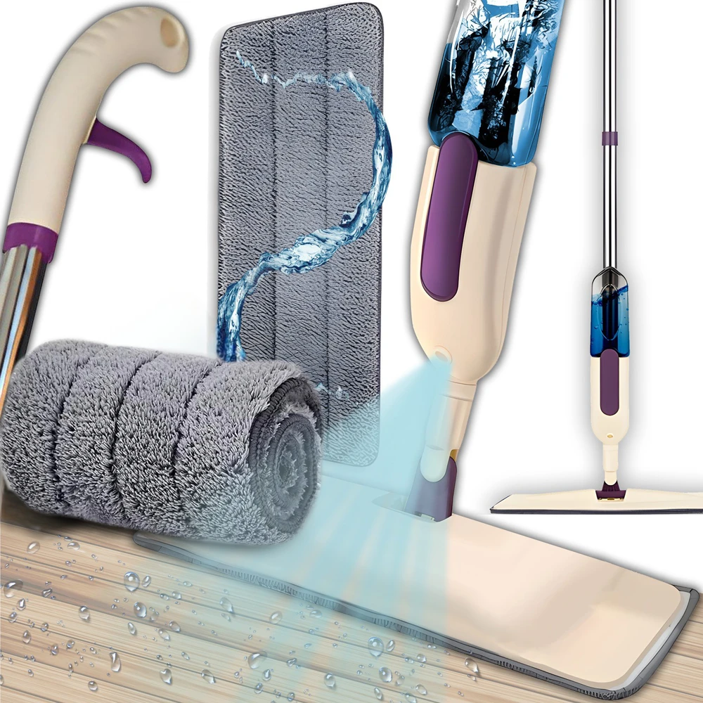 Mop Plokščias purškiamas šluostės rinkinys CleanMist