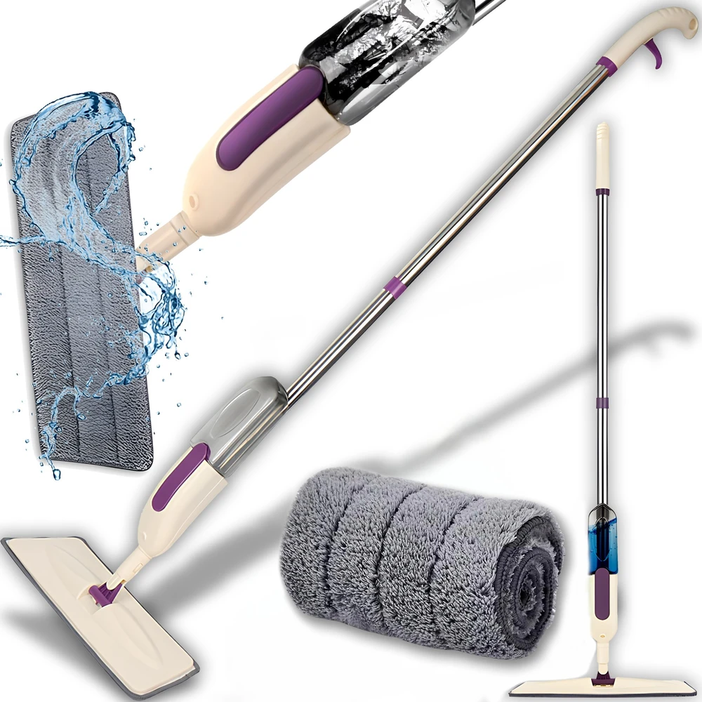 Mop Plokščias purškiamas šluostės rinkinys CleanMist