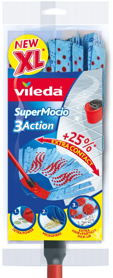 Mop Vileda SuperMocio 3Action veliūrinė lazdelinė šluostė