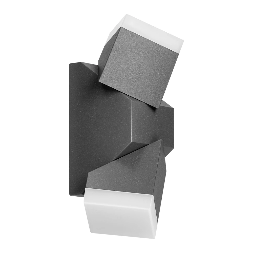 Sieninis šviestuvas Orno MORPH LED 12W, dvigubas fasadinis šviestuvas, 1100lm, IP54, 4000K, pilkas