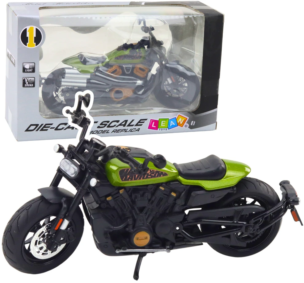 Lean Toys Motociklo modelis Chopper 1:12 su garsais ir šviesomis