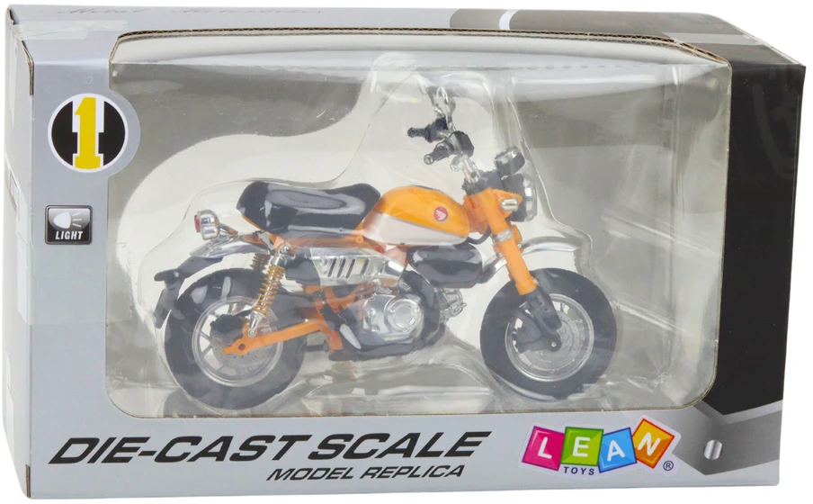 Lean Toys RETRO MOTOCIKLAS CLASSIC METAL Geltonas 1:12