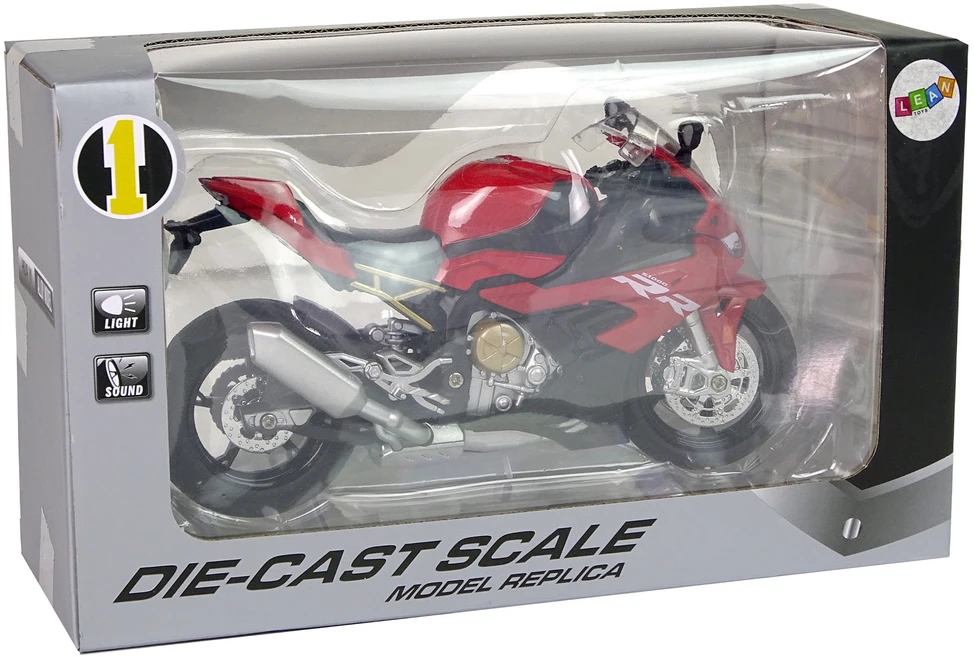 Lean Cars Motociklo modelis BMW S1000RR su garsais ir šviesomis