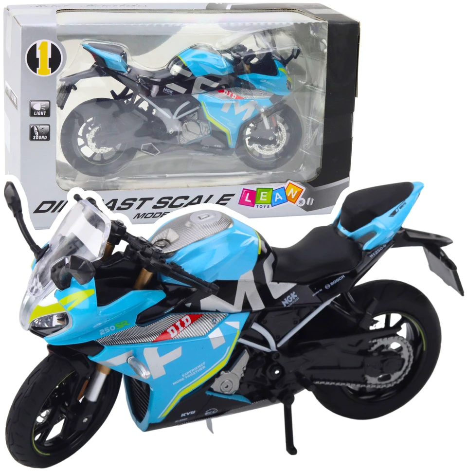 Lean Toys Sportinis metalinis motociklo modelis 1:12 su šviesomis ir garsais