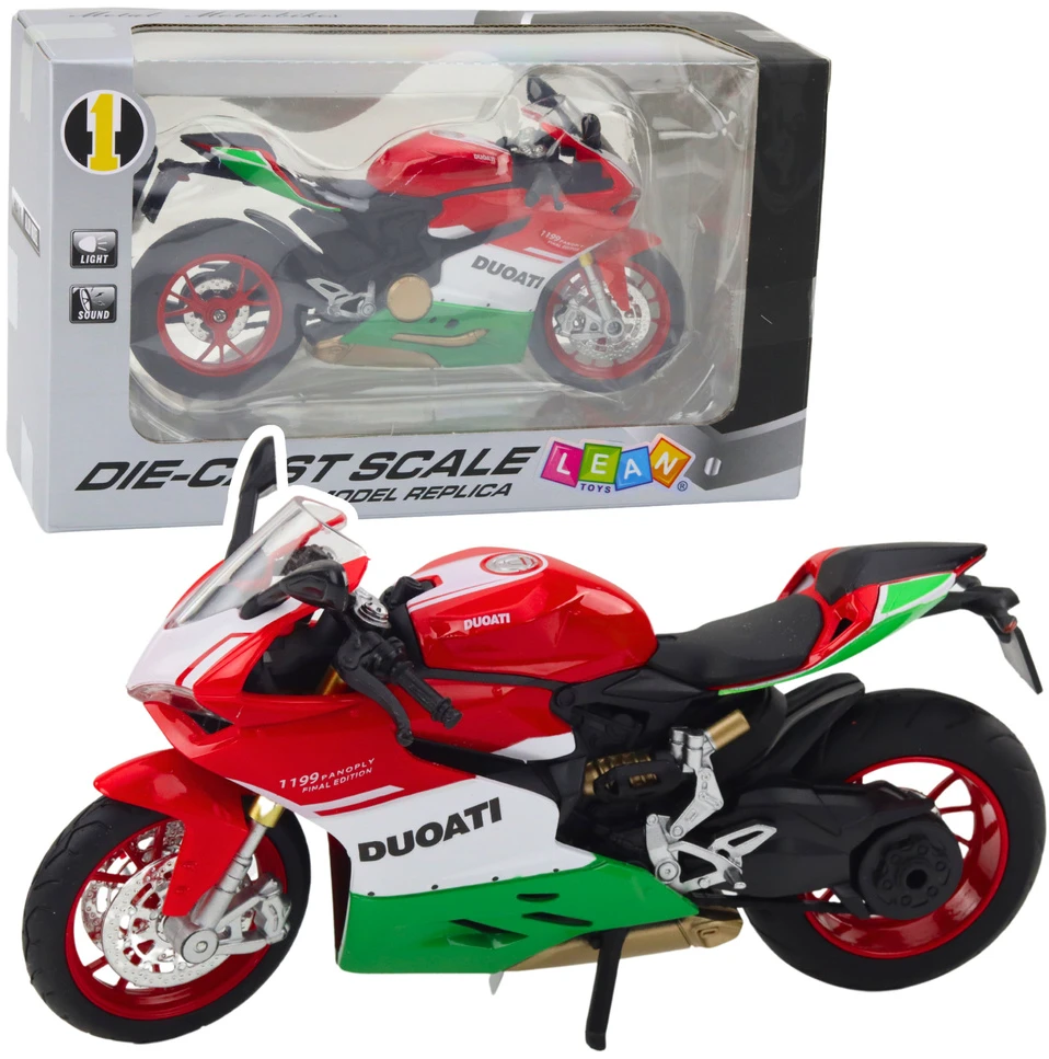 Lean Toys Metalinis sportinis motociklas 1:12 su šviesomis ir garsais