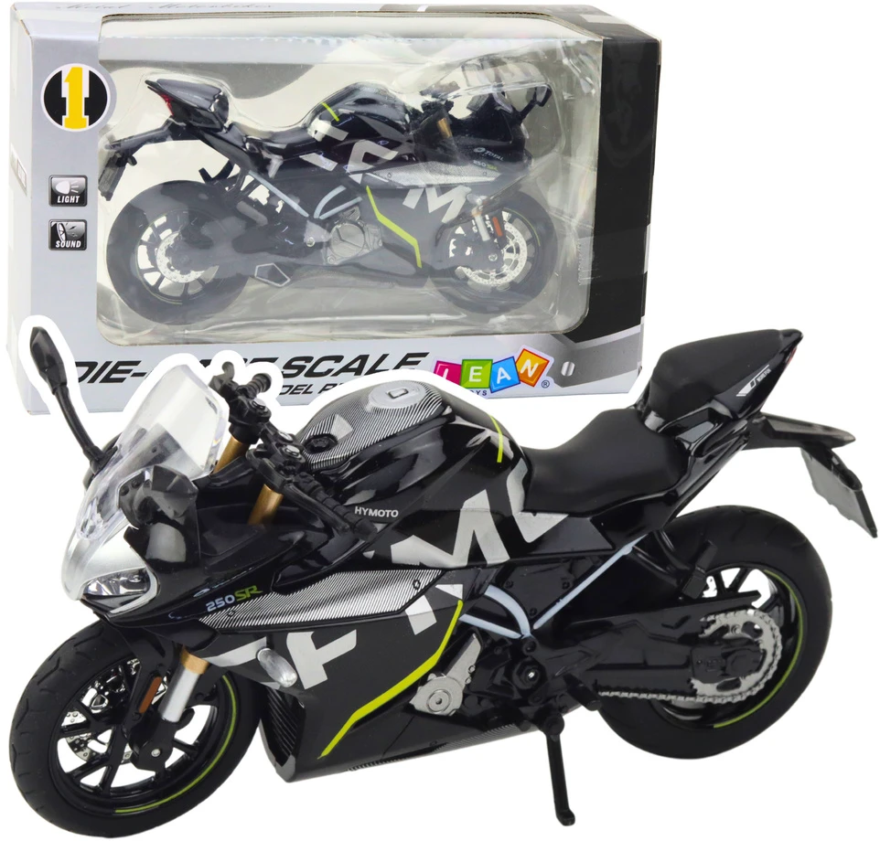 Lean Toys SPORTINIS MOTOCIKLAS IŠ METALO – Juodas 250 SR 1:12