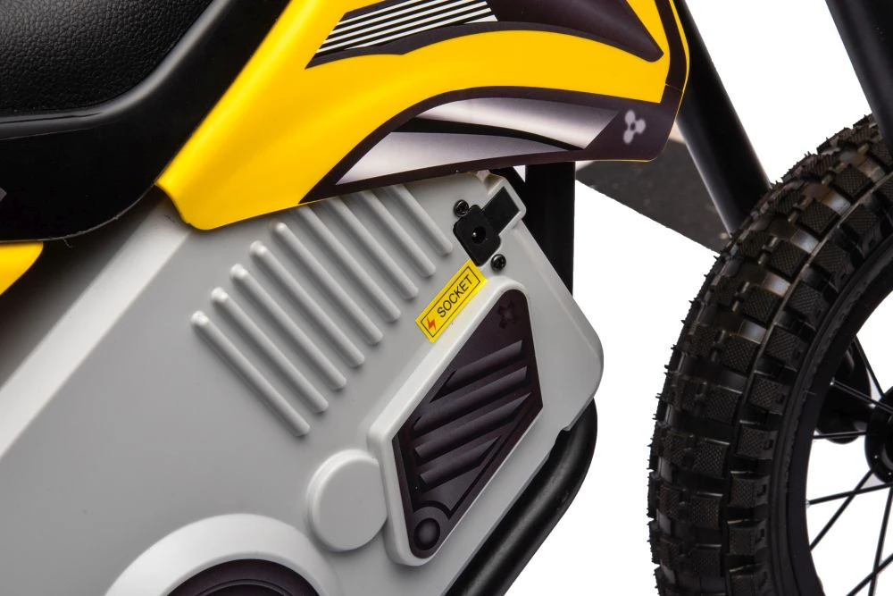 Elektrinis krosinis motociklas Lean Cars A9901, geltonas